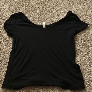 black crop top in a size small from amazon